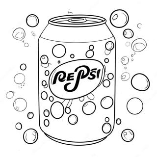 Pepsi Dåse med Bobler Farvelægningsside | Pepsi malebog
