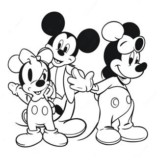 Mickey Mouse med Venner Farvelægningsside | Mickey malebog
