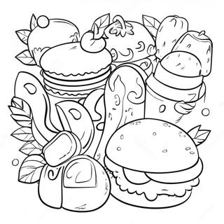 Farverige Menuvarer Malebog | Menu malebog