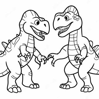 Frygtindgydende T-Rex vs. Triceratops Malebog | Dinosaur Kamp malebog