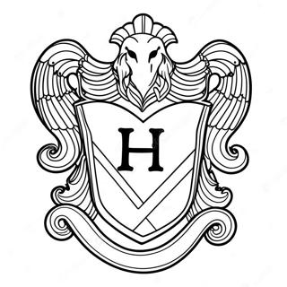 Hufflepuff våbenskjold farvelægningsside | Hufflepuff malebog