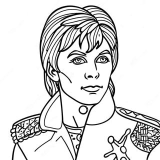 Ziggy Stardust i farverig kostume farvelægningsside | David Bowie malebog