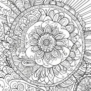 Beroligende Mandala Mønstre Farvelægningsside | Beroligende malebog