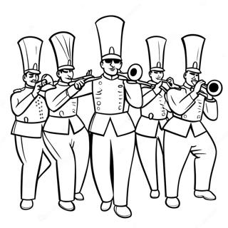 Marching Band farvelægningsside | Marching Band malebog