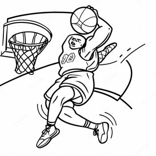 Spændende Slam Dunk Action Malebog | Slam Dunk malebog