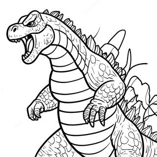Godzilla 2000 brøler farvelægningsside | Godzilla 2000 malebog