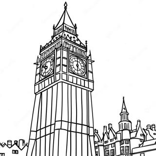 Big Ben tårn farvelægningsside | UK malebog