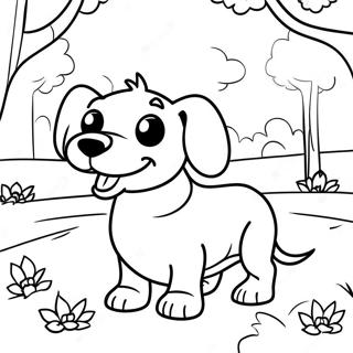 Legesyg Dachshund i en Park Malebog | Dachshund malebog