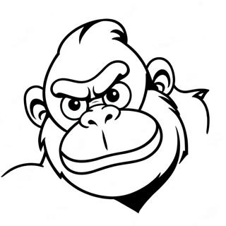 Vred Sur Kong Farvelægningsside | Grumpy Kong malebog