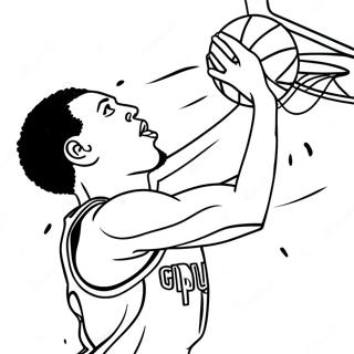Spurs basketballspiller dunker farvelægningssider | Spurs malebog