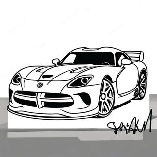 Dodge Viper Sportsvogn Farvelægningsside | Dodge Viper malebog