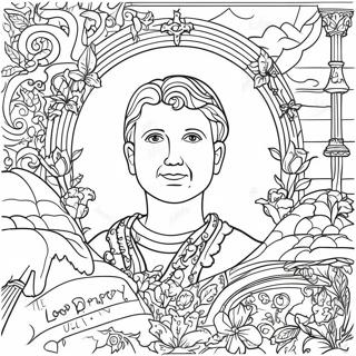Farverig Fadervor Illustration Farvelægningsside | Fadervor Børn malebog