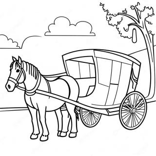 Amish hest og vogn farvelægningsside | Amish malebog