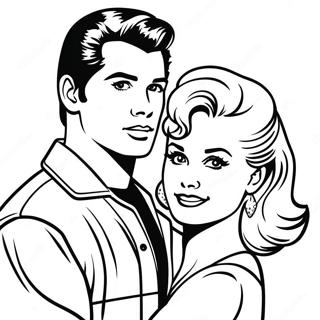 Grease filmplakat farvelægningsside | Fedtet malebog