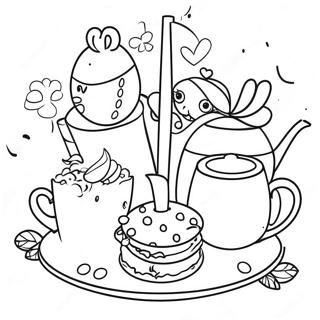 Fantastisk Te Party Farvelægningsside | Teatime malebog
