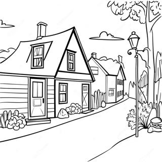 Charmerende Vermont landsby farvelægningsside | Vermont malebog
