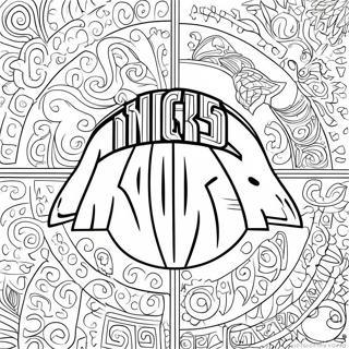 Knicks logo farvelægningsside | Knicks malebog