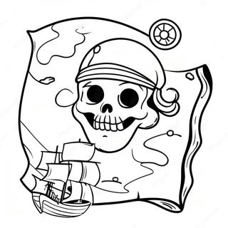Skattekort Pirater Farvelægningsside | Pirater malebog