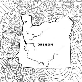 Oregon Stat Kort Malebog | Oregon malebog