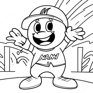 Miami Marlins Maskot Malebog | Miami Marlins malebog