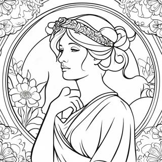 Elegant Alphonse Mucha Dame Malebog | Alphonse Mucha malebog