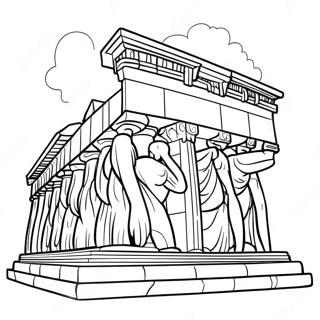 Antik Parthenon Farvelægningsside | Parthenon malebog