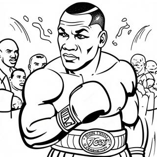 Mike Tyson Bokse Champion Farvelægningsside | Mike Tyson malebog