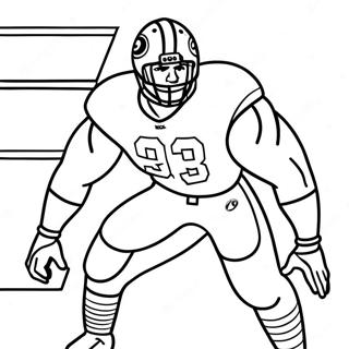 Nick Bosa Action Pose Farvelægningsside | Nick Bosa malebog