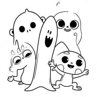 Skræmmende Monster Venner Farvelægningsside | Monster Mash malebog