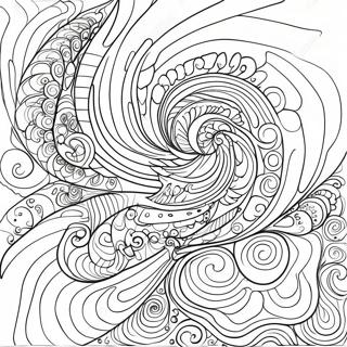 Farverige Op Art Swirls Malebog | Op Kunst malebog