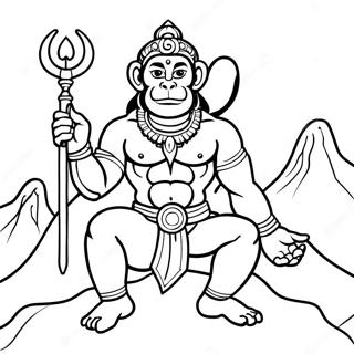 Hanuman med Bjerg Malebog | Hanuman malebog