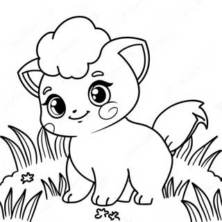 Sød Vulpix Leger i Græsset Farvelægningsside | Vulpix malebog