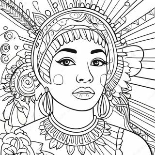 Vibrant Chicano Kunst Farvelægningsside | Chicano malebog