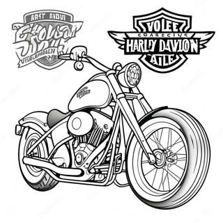 Klassisk Harley Davidson Chopper Malebog | Harley Davidson malebog