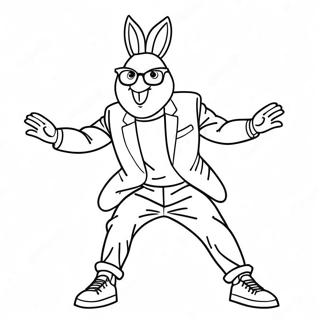 Bad Bunny Optræder på Scenen Farvelægningsside | Bad Bunny malebog