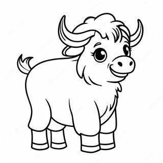 Sød Baby Yak Farvelægningsside | Yak malebog