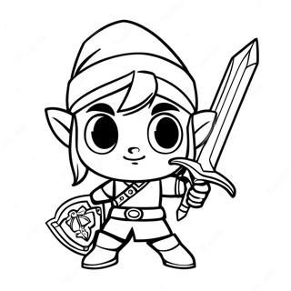 Toon Link med Master Sword Farvelægningsside | Toon Link malebog