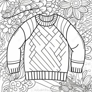 Hyggelig Strikket Sweater Farvelægningsside | Sweater malebog