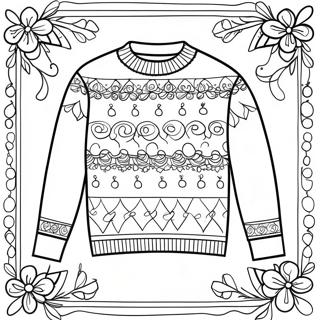 Festlig ferie sweater farvelægningsside | Sweater malebog