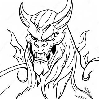 Fierce Diablo med Flammer Malerside | Diablo malebog