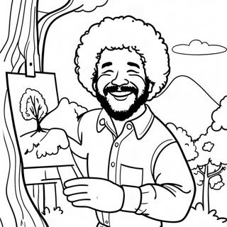 Glad Bob Ross Maler et Glad Træ Malebog | Bob Ross malebog