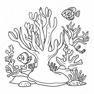 Farverig Korallrev Farvelægningsside | Underwater malebog