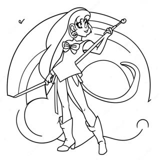 Sailor Pluto i Elegant Pose Malebog | Sailor Pluto malebog