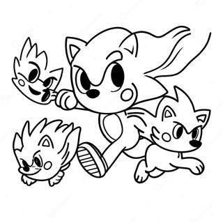 Sonic the Hedgehog Løber med Ulve Malebog | Ulve Sonic malebog