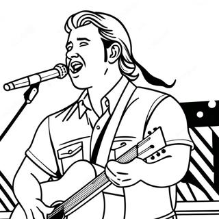 Morgan Wallen Synger på Scene Malebog | Morgan Wallen malebog