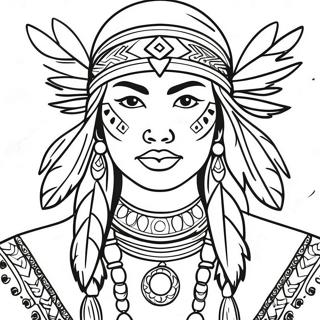Indiansk Kvinde for Voksne Malebøger