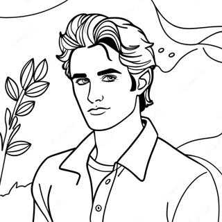 Edward Cullen funkler i solen farvelægningsside | Edward Cullen malebog
