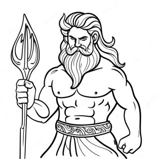 Poseidon med Trident Malebog | Poseidon malebog
