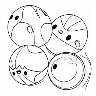 Bouncing Strandbolde Farvelægningsside | Boldene malebog