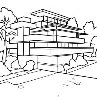Frank Lloyd Wright Arkitektonisk Design Malebog | Frank Lloyd Wright malebog